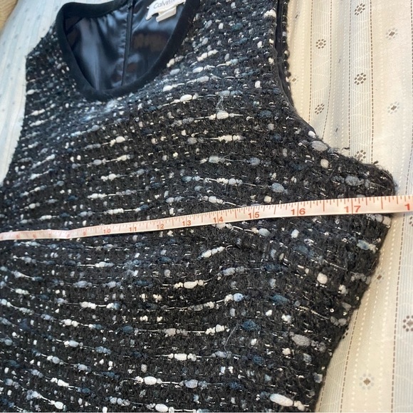 Calvin Klein shift dress with fur bottom size 6 winter Christmas - Picture 8 of 11